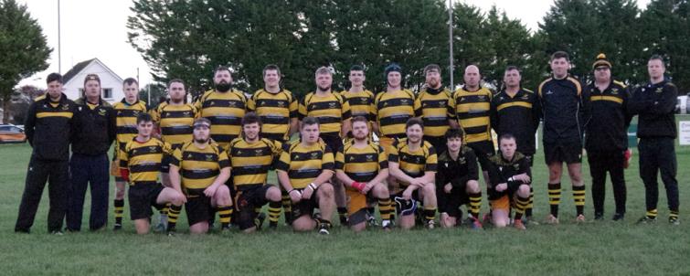 Llangwm RFC line up prior to kick off